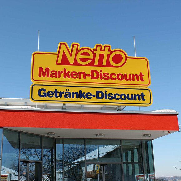 Schild von Netto Marken-Discount, Getränke-Discount
